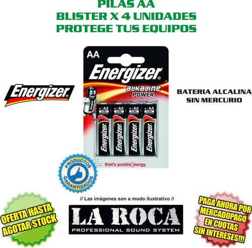 Pilas Aa Pack X 4 Energizer Bateria Alcalina - Cuotas