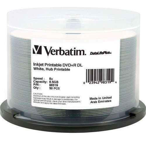 Verbatim Dvdmas R Dl 8.5gb 8x Datalifeplus White Inkjet Impr