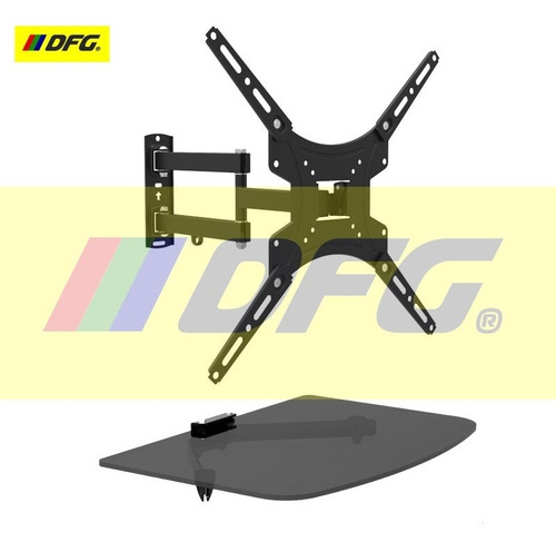 Imagen 2 de 4 de Soporte Móvil Tv Led 32 A 55 Brazo Doble + Mesita 25x30cm