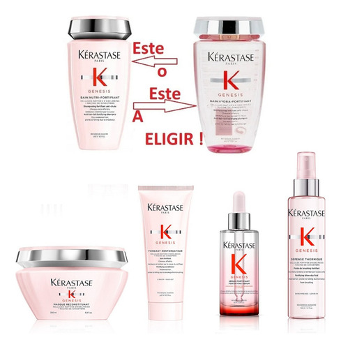 Premium3 Kit Completo Kerastase Genesis Todos 5 Productos  