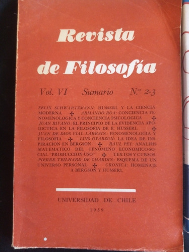 Colección 4 Revis De Filosofía. 3 U. De Chile Y U. Rosario