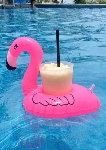 10 Piezas De Flotadores Portavasos De Flamingo!! Promoción!!