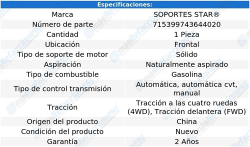 Soporte Motor Frontal Patriot L4 2.4l Aut, Cvt, Std 07-14