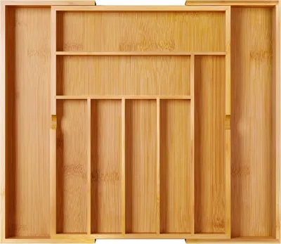 Organizador Gavetas Porta Talheres Bambu 9 Grande Divisória Bambu