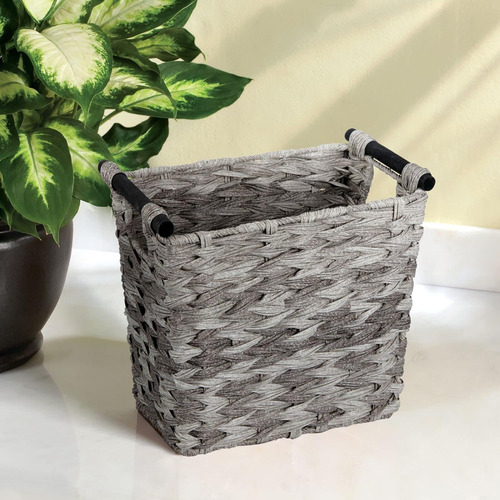 Cesta Pequeña Tejida Para Basura, Contenedor De Basura Recta
