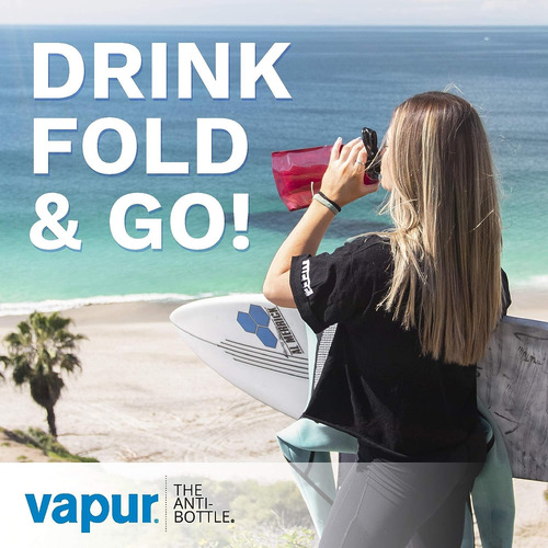 Botella De Agua Plegable Vapur Anti 1l Con Mosqueton