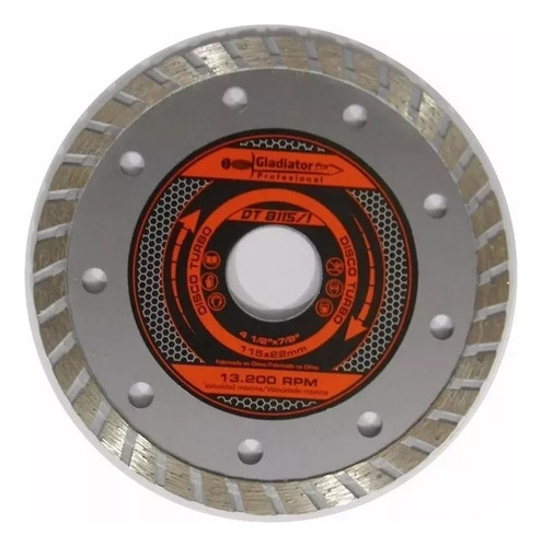 Disco Diamantado Turbo Gladiator  Dt 8115/1 4x 1/2'' Tr