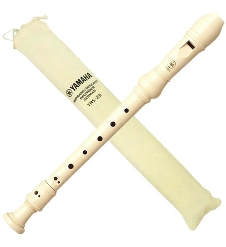 Flauta Yamaha Doce Germanica Soprano Yrs23g P R O M O Ç Ã O Cor Bege