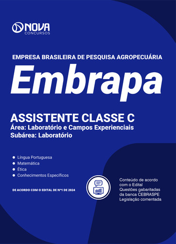 Apostila Embrapa - Assistente Classe C - Área: Laboratório E Campos Experienciais Subárea: Laboratório