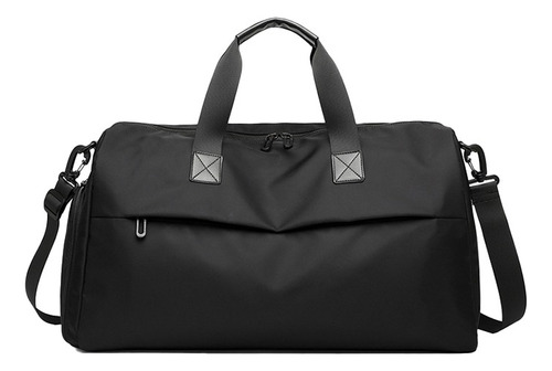 Maleta Gran Capacidad Deportivas Bolsa Gym Viaje Mochila Negro Lisa