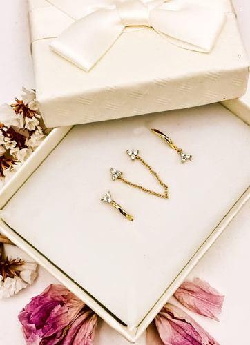 Pack De Aros Huggies Piercing Helix Tragus Chapados En Oro