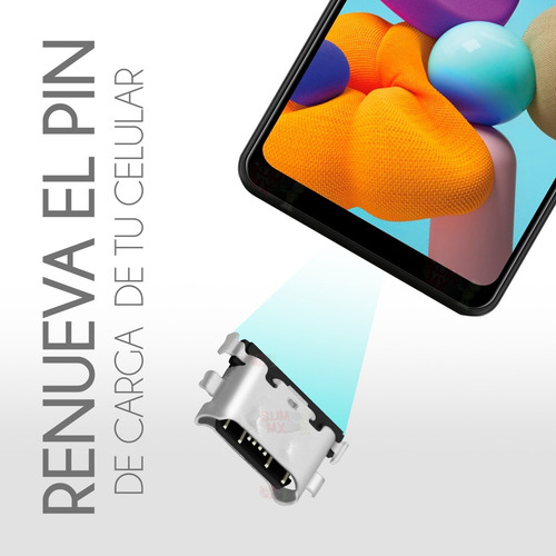 5 Piezas Pin De Carga Compatible Con Samsung A21 A215 A215u