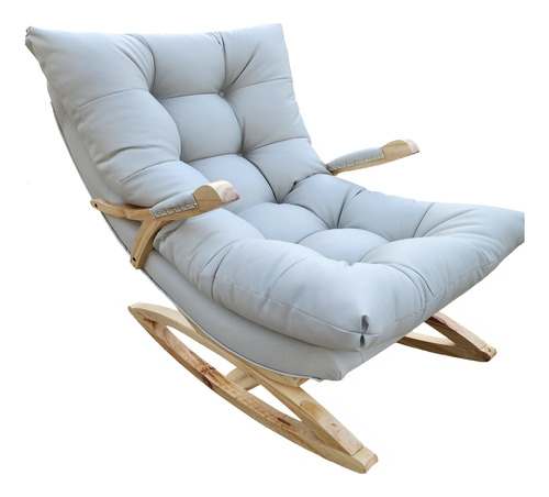 Silla Mecedora Coquette Con Apoya Brazo Blanco Ecocuero