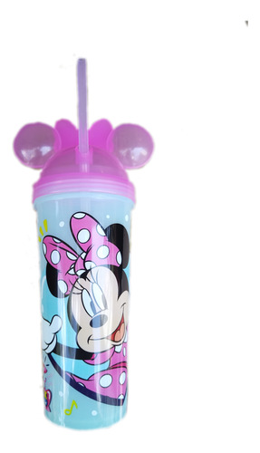 Vaso Disney Mickey Minnie Mause 3d Con Popote Resistente