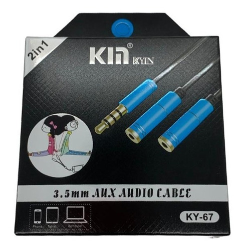 Imagen 3 de 3 de Adaptador 3.5mm Doble Entrada En Y Entrada Jack