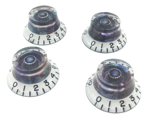 4 Knob Plastico Guitarra Branco Translucidio Abalone Lsl05wa