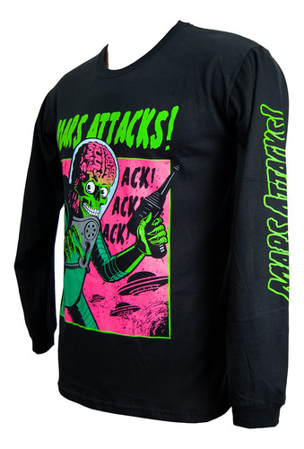 Imagen 2 de 4 de Marcianos Al Ataque Remera Mangas Largas Algodon Cine