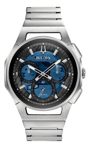 Reloj Bulova Curvo 96a205 Zafiro Cronografo Mecan. Visible