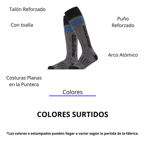 Medias Térmicas Niños Ski Con Toalla Dufour 2287 Pack X6 Surtido 5 (36 Al 38 De Calzado)