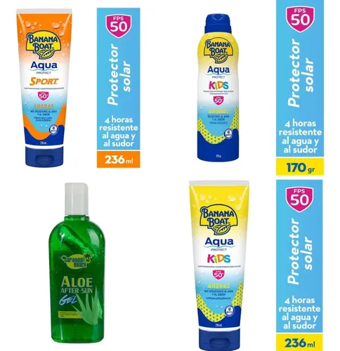 Cladding Protector Banan Kit 4 Protectores Solares Bloqueador 50 Fps Banana Boat | Envío gratis