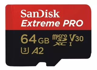 Memoria Micro Sd Sandisk Extreme Pro 64gb 170mbs Graba En 4k