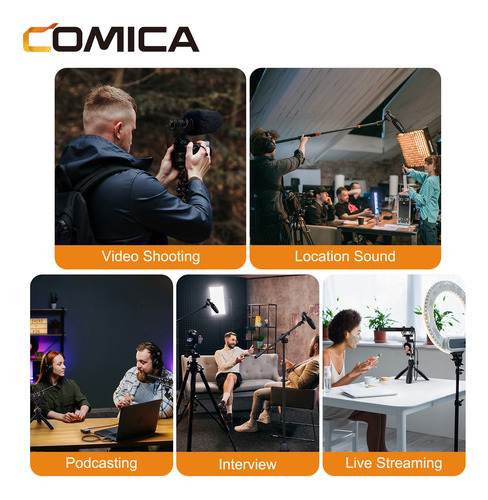 Micrófono Inalámbrico Comica Vm40 Combo Tipo Escopeta (vm30