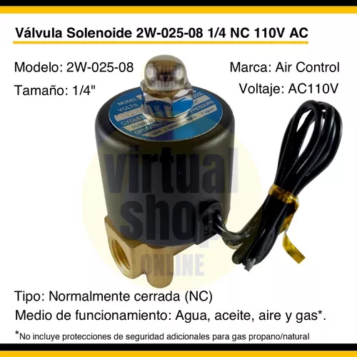 Electrovalvula 220V Agua, 1/2 AC Válvula Solenoide de Latón, Normalmente  Cerrada, Sin Consumo de Energía, Anticorrosiva, para Ajuste de Agua :  : Herramientas y Mejoras del Hogar