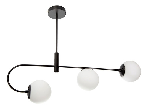 Lámpara Colgante Contemporary Clean Negro E27 40w 3 Luces