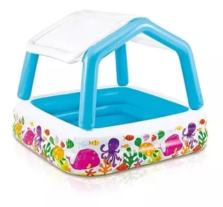 Piscina Para Niños Con Techo Sombrilla Inflable + Inflador