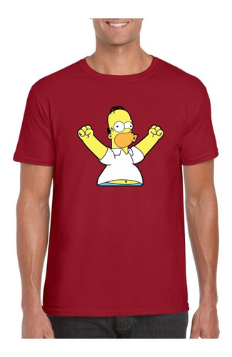 Polera Hombre Estampada Simpson Celebrando