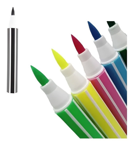 Imagen 3 de 3 de Plumones Punta Pincel 24 Colores Marcadores Lettering