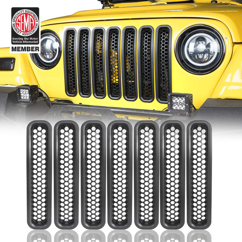 Protector Malla Frontal Clip Para Rejilla Tj Jeep Wrangler