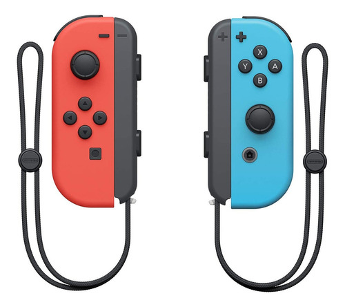 Controle joystick sem fio Nintendo Switch Joy-Con (L)/(R) Neón vermelho-neón e azul-neón