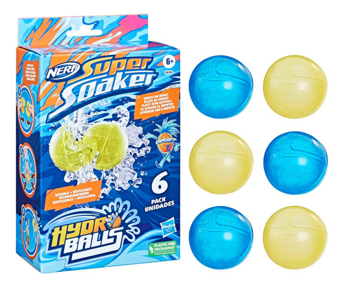 Nerf Super Soaker Hydro Balls Paquete De 6  Globos De Agua 