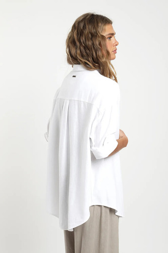 Blusa De Mujer Max Oversize Manga Larga Lino Viscosa Froens