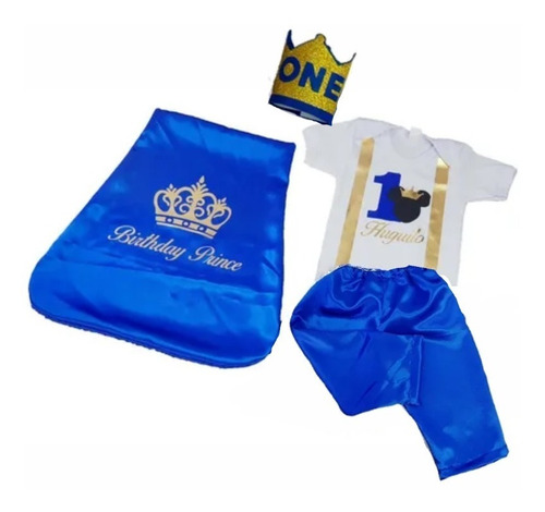 Traje Principe Con Pañalero Capa Pantalon Y Corona
