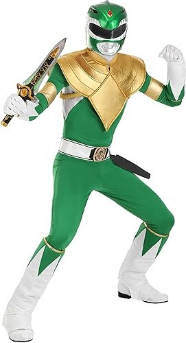 Disfraz De Power Ranger Verde Para Adultos Verde Auténtico, Halloween Y Cosplay