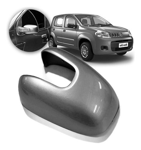 Capa Moldura Retrovisor Uno Way Vivace 2011 12 13 2014 Cinza