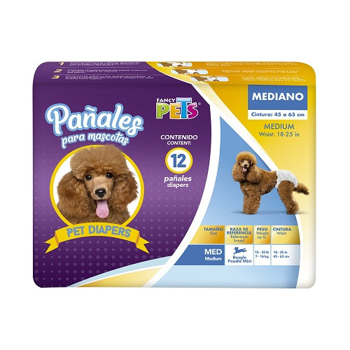 Pañales Para Perro Mediano Con 12 Piezas