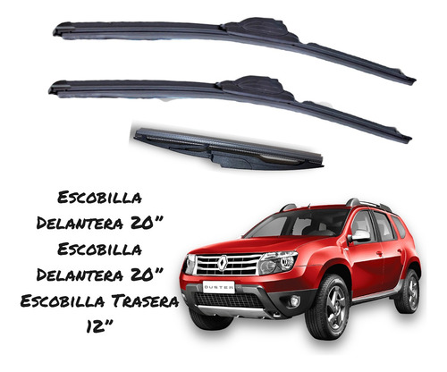 Kit De 3 Escobillas Renault Duster / Oroch 2010 A 2023