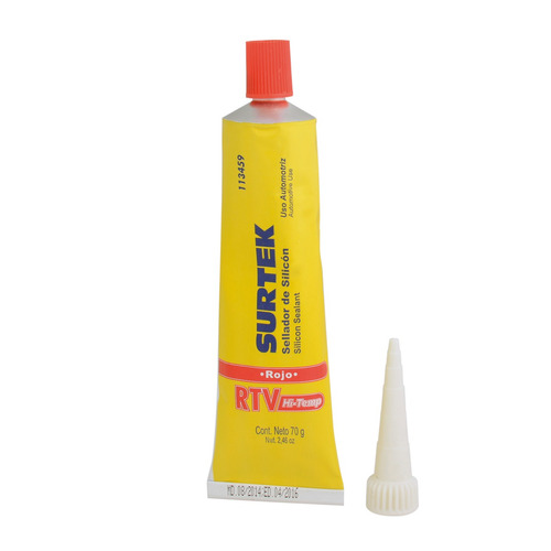 Surtek 113459 Silicón Para Alta Temperatura En Tubo Rojo 70g