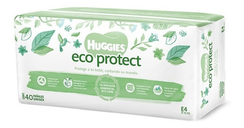 Pañales Desechables Huggies Eco Protect Etapa 4 Unisex 40pzs