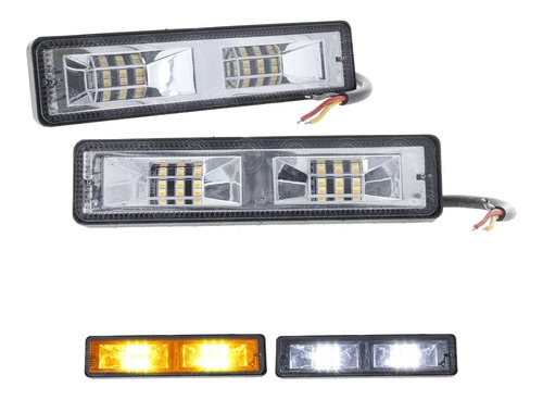 Par Faros Barra 12 Led 2 Panel Bicolor  Auxiliar Auto Moto