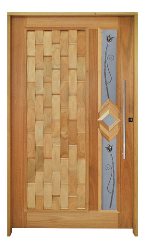 Kit Porta De Madeira Pivotante 210x120cm Batente 14cm