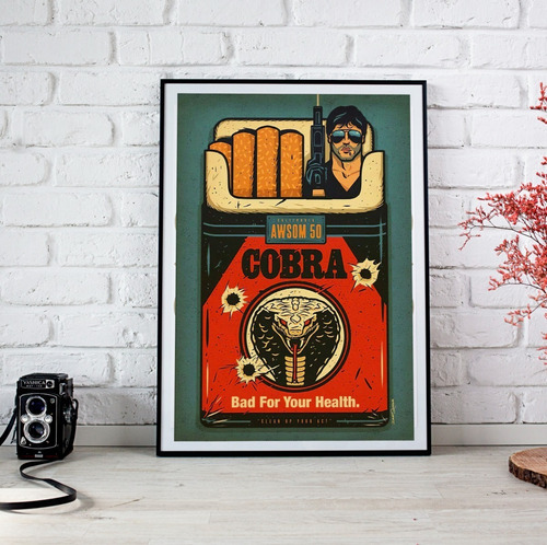 Vinilo Decorativo 50x70cm Poster Cobra Stallone Pelicula 09