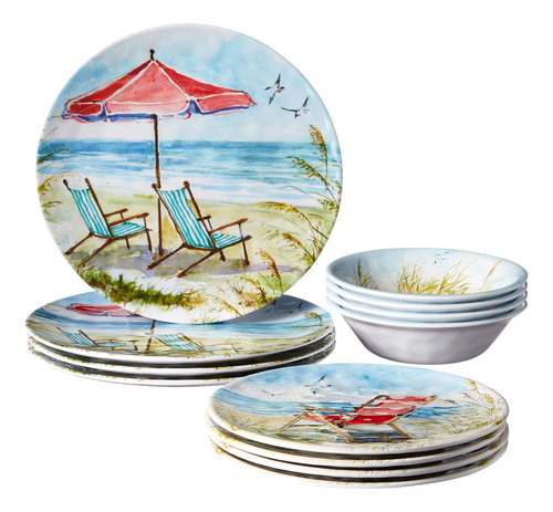 Certified International 89529 Ocean View Dinnerware Discos