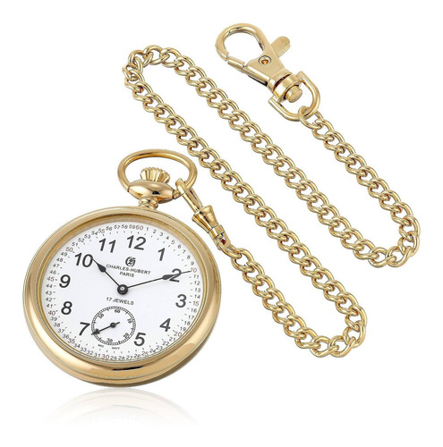 Charleshubert Paris Chapado En Oro Cara Abierta Reloj De Bol