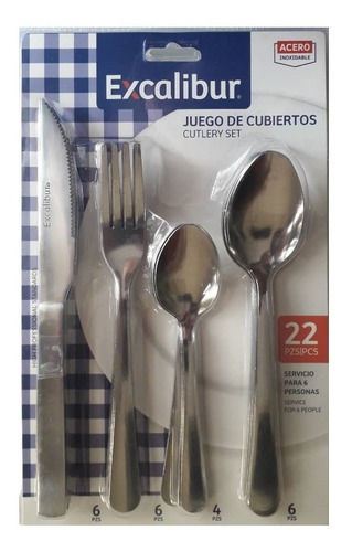 Juego De Cubiertos De 22 Piezas Acero Inoxidable