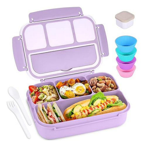 Lonchera Bento Box Para Adultos Y Niños Con 4 Compartimentos