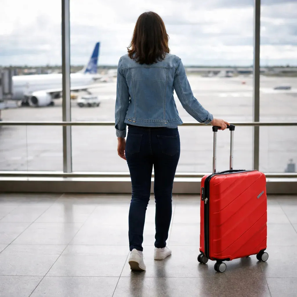 Valija American Tourister Carry On Cabina Atlas Rojo Liso